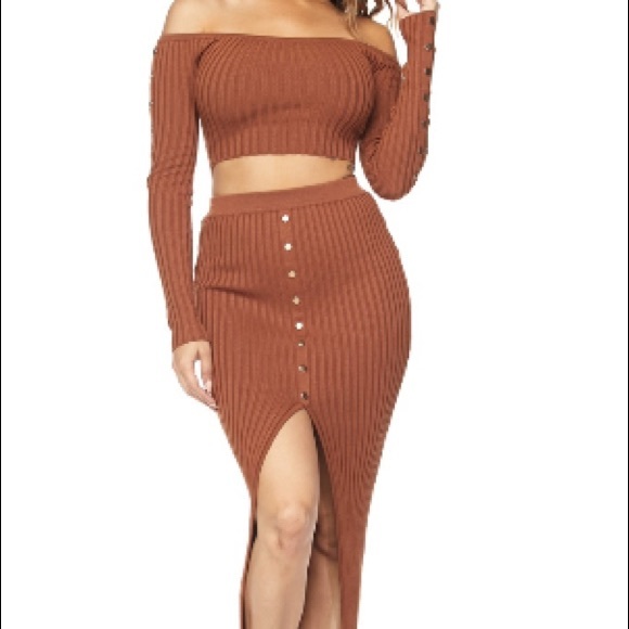 Large Left! Don’t Rush Me Skirt Set in BROWN - Picture 8 of 8